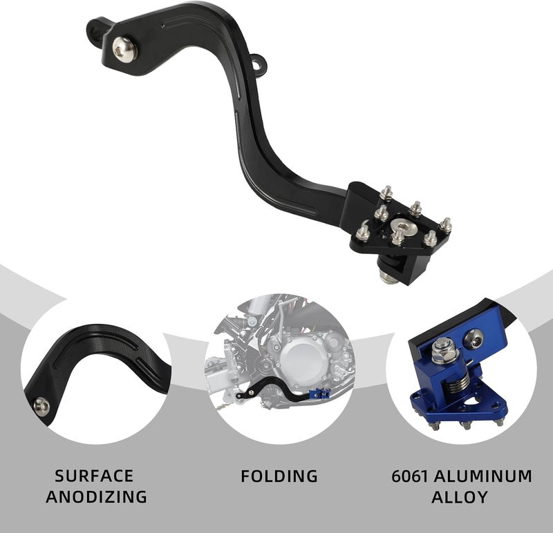 BAOUFF Dirt Bike Rear Brake Foot Pedal for YZ85,CNC Motorcycle Foldable Brake Lever for YZ 85 2002-2025 Blue - Image 4